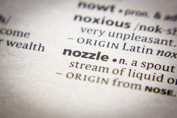 Fototapeta premium Word or phrase Nozzle in a dictionary.