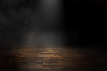 Texture dark concentrate floor with mist or fog