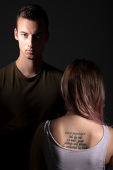 Paar in Lich und Schatten Porträt