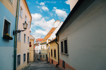 Fototapeta na wymiar Old town colorful alley in Bratislava, Slovakia