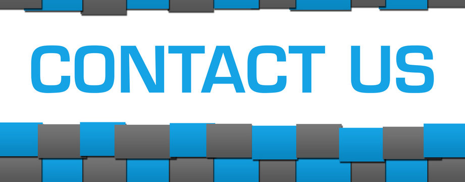 Contact Us Blue Grey Blocks Grid Background Text 