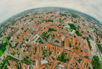 Vilnius Old town, the historic center of Lithuania, European city. 360 VR panorama
