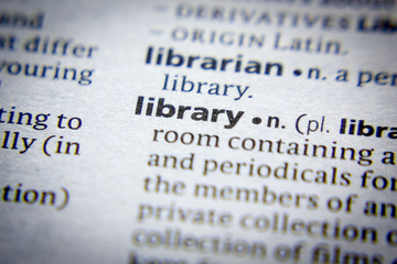 Word or phrase Library in a dictionary.