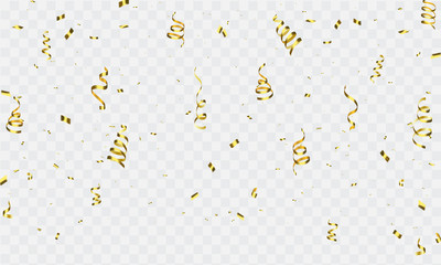 Celebration background template with confetti and gold ribbons. luxury greeting rich card.