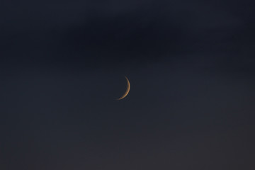 Obraz na płótnie Canvas dark evening sky and half moon