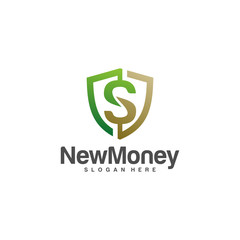 Shield money logo design concept vector, Simple Money Shield logo template, Icon Symbol, Creative design