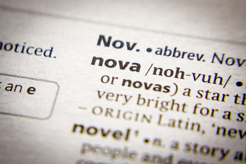 Word or phrase Nova in a dictionary.