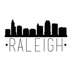 Naklejka premium Raleigh North Carolina Skyline. Silhouette City Design Vector Famous Monuments.