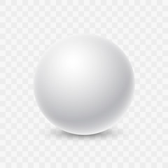 Vector White Empty Round Smooth Sphere with Shadow