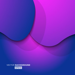 Blue and Purple Colors Geometric Modern Fluid Background Composition with Shadows