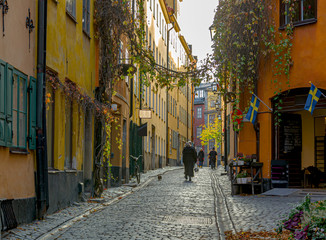 walk through the Old Town.  Gamlastan. Stockholm. Sweden