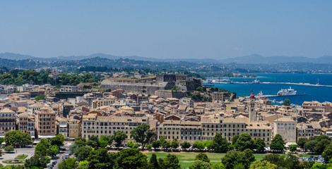 Fototapeta premium Panoramic view of Corfu Town (Greece) 