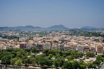 Fototapeta na wymiar Panoramic view of Corfu Town (Greece) 