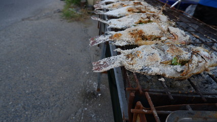 Grilled fish thai street food
