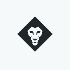 Geometric lion king logo. Modern emblem
