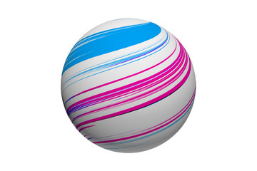 Light pink and blue sphere on a white background