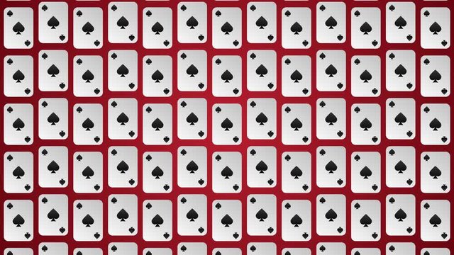Playing card suits spades pattern animated background