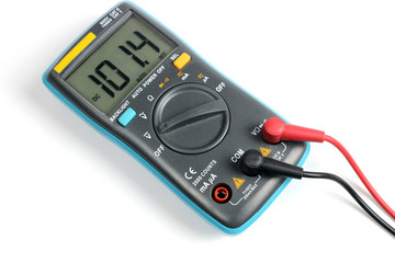 Digital multimeter on a white background