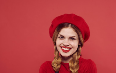 portrait of a girl in red hat