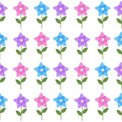 Fototapeta na wymiar Seamless pattern stylized flowers watercolor illustration