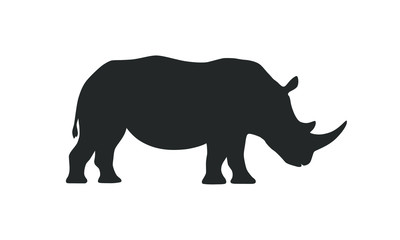 Obraz na płótnie Canvas Rhino graphic icon. Rhinoceros sign Isolated on white background. Wildlife symbol. Vector illustration