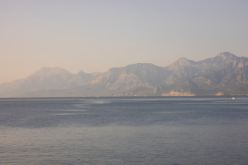 beautiful mountain and seascape background