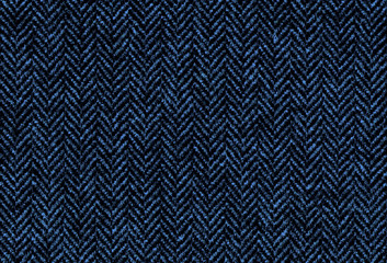 Winter jackets. Geometric patterns in fabrics. Virgin wool extra fine. Navy blue and black Herringbone tweed. Traditional Scottish Glen plaid