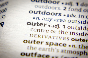 Word or phrase Outer in a dictionary.