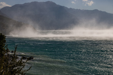 Strong bura wind, Dalmatia, Croatia