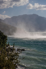 Fototapeta premium Strong bura wind, Dalmatia, Croatia