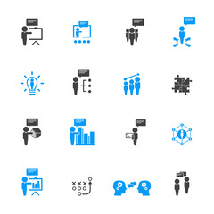 Business training icon set	