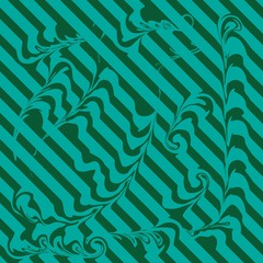 Wavy line green seamless pattern. Fashion graphic background design. Modern stylish abstract texture. Design colorful template for prints, textiles, wrapping, wallpaper, website. Vector illustration.