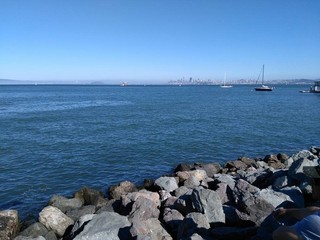 Beachfront scene, Sausalito, California 