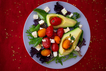 Avocado and Tomato Salad with Feta Cheese