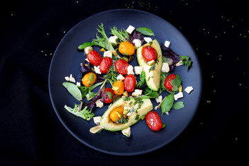 Avocado and Tomato Salad with Feta Cheese