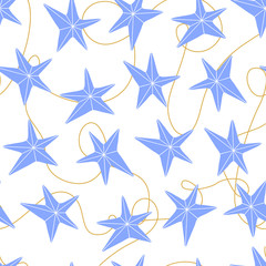 Obraz premium Seamless pattern with Christmas stars. Hand drawn Christmas template in flat style for your wrapping, textille, wallpaper