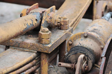 elements of the old rusty trailer