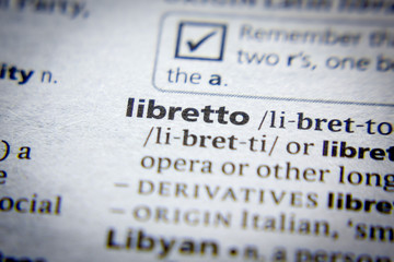 Word or phrase Libretto in a dictionary.