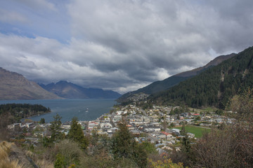 Queenstown hills  and  Queenstown town ship.View from Queenstown Hill.