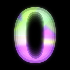 3D render illustration of rainbow capital number