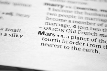 Word or phrase Mars in a dictionary.