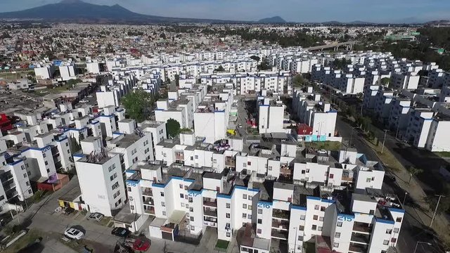 Mexican suburb of Puebla
by drone on a sunny day.