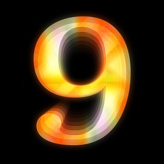 3D render illustration of rainbow capital number