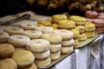 Caramel chocolate donuts