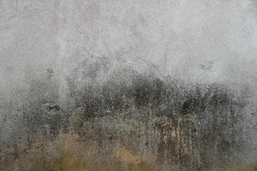 Beautiful dark abstract grunge texture of old colorful wall. Creative background. Grey, green, yellow and black artistic rough weathered stone texture. Copy space