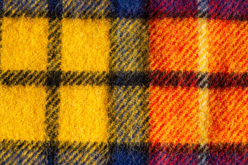 赤と黄色と紺のチェック柄のテクスチャ　パターン