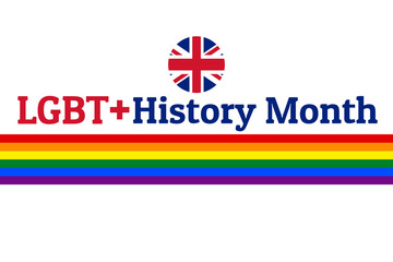 Obraz premium LGBT History Month. Concept of annual month-long observances with traditional rainbow colors. Template for background, banner, card, poster with text inscription. Vector EPS10 illustration.