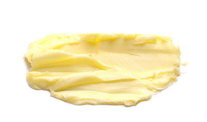 Yellow butter isolated on white background - obrazy, fototapety, plakaty