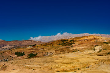 Sannine mountain in Lebanon panoramic view over the landscape