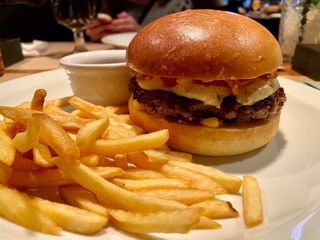 burger and french fries